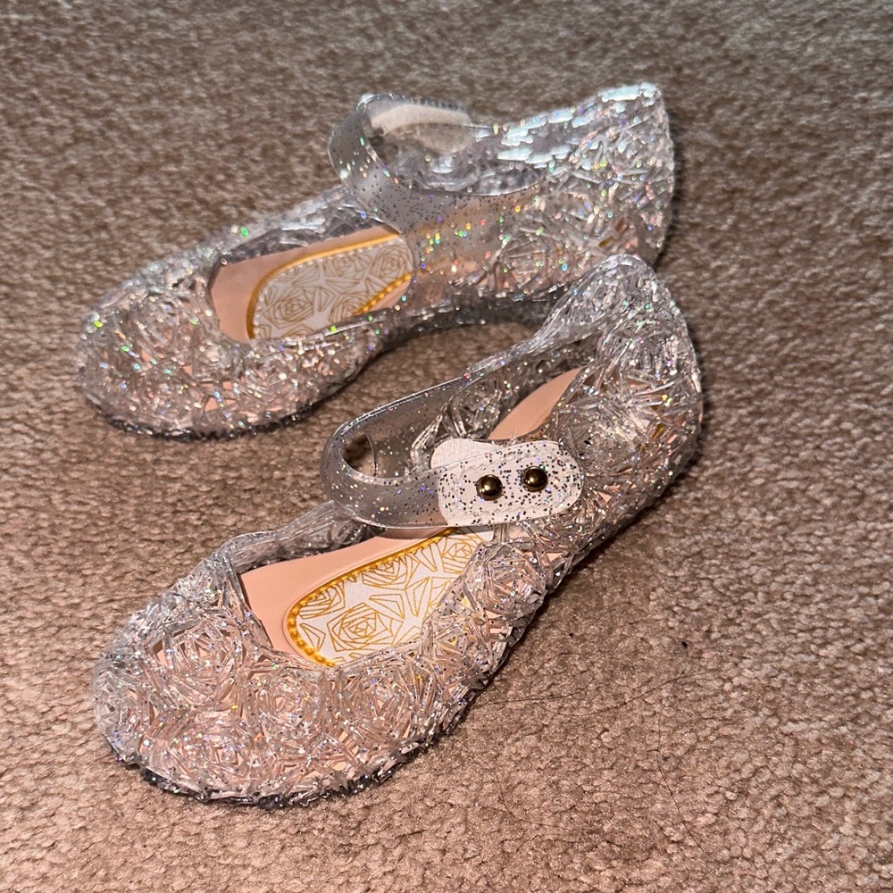 Glittery Silver Kids Dress Shoes